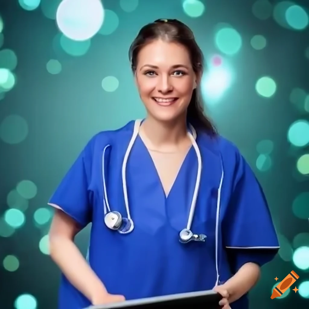 Smiling Nurse With Computer On Craiyon