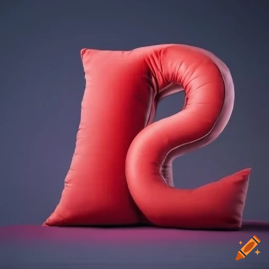Red down padded z pillow with folds on Craiyon