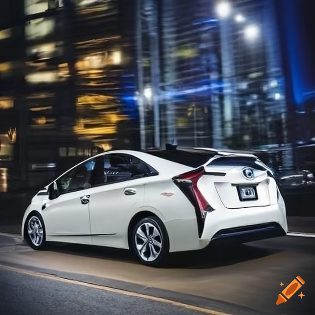 White Toyota Prius car on Craiyon