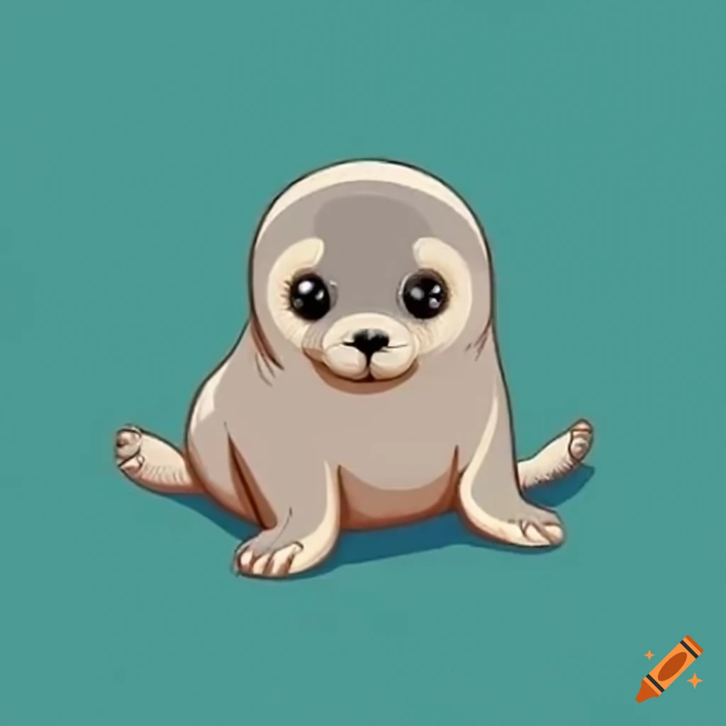 Cute baby harp seal