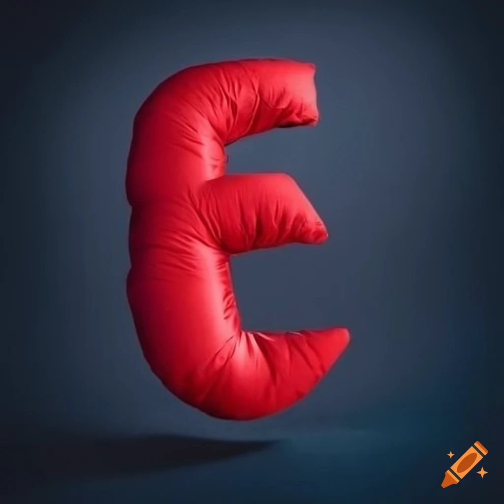 Red down padded letter z pillow on Craiyon