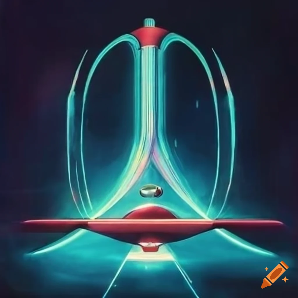 retro-futuristic design with flying saucers and ray guns