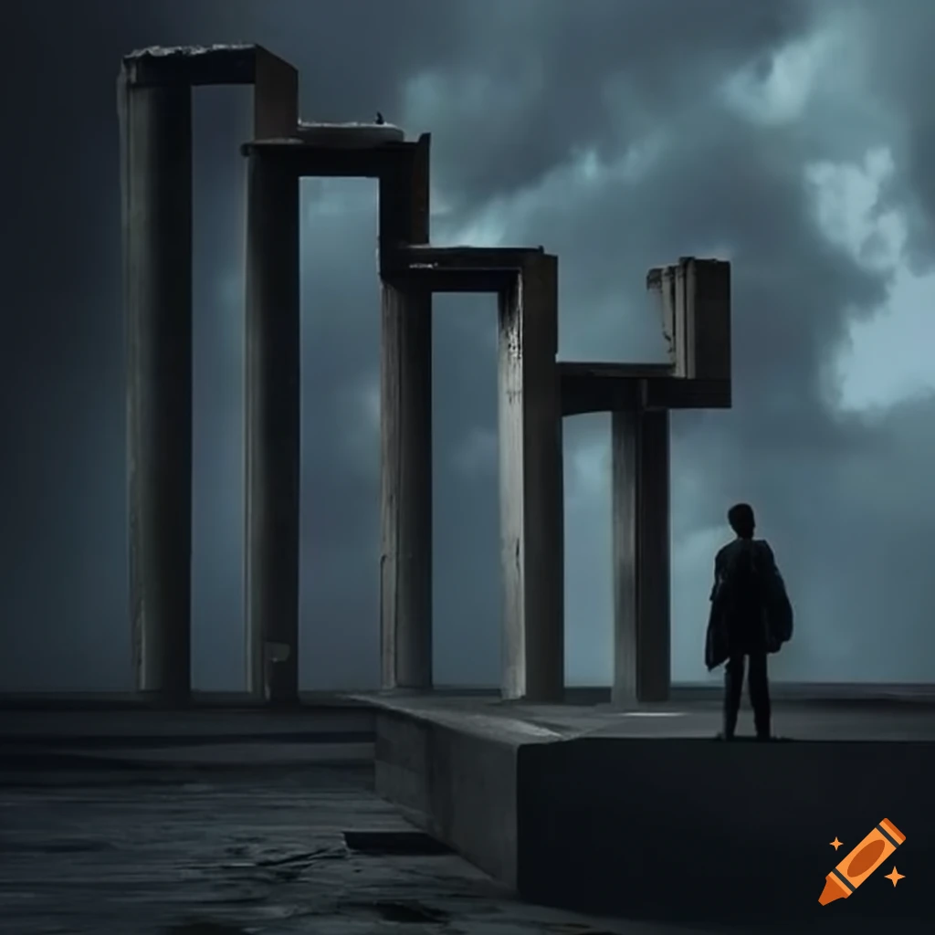 surreal urban art with impossible objects