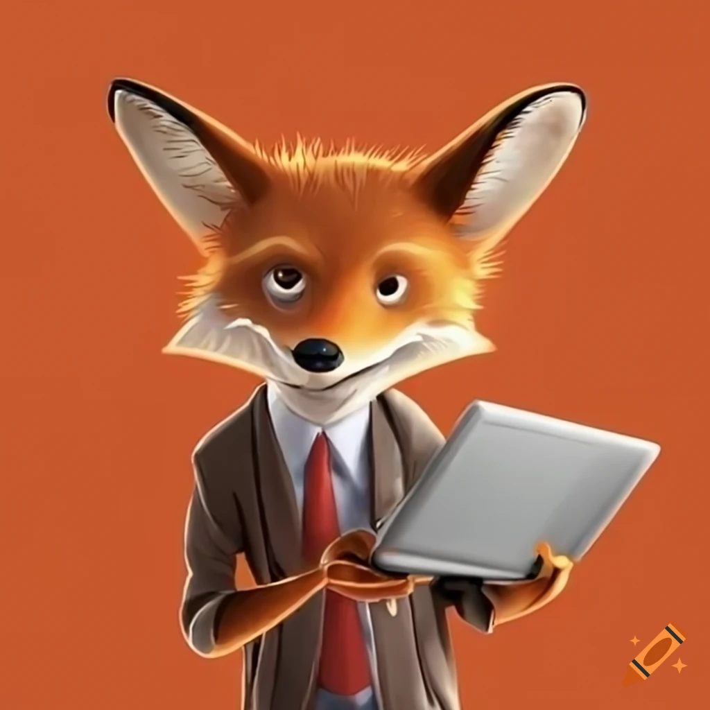 fantastic Mr. Fox using a computer