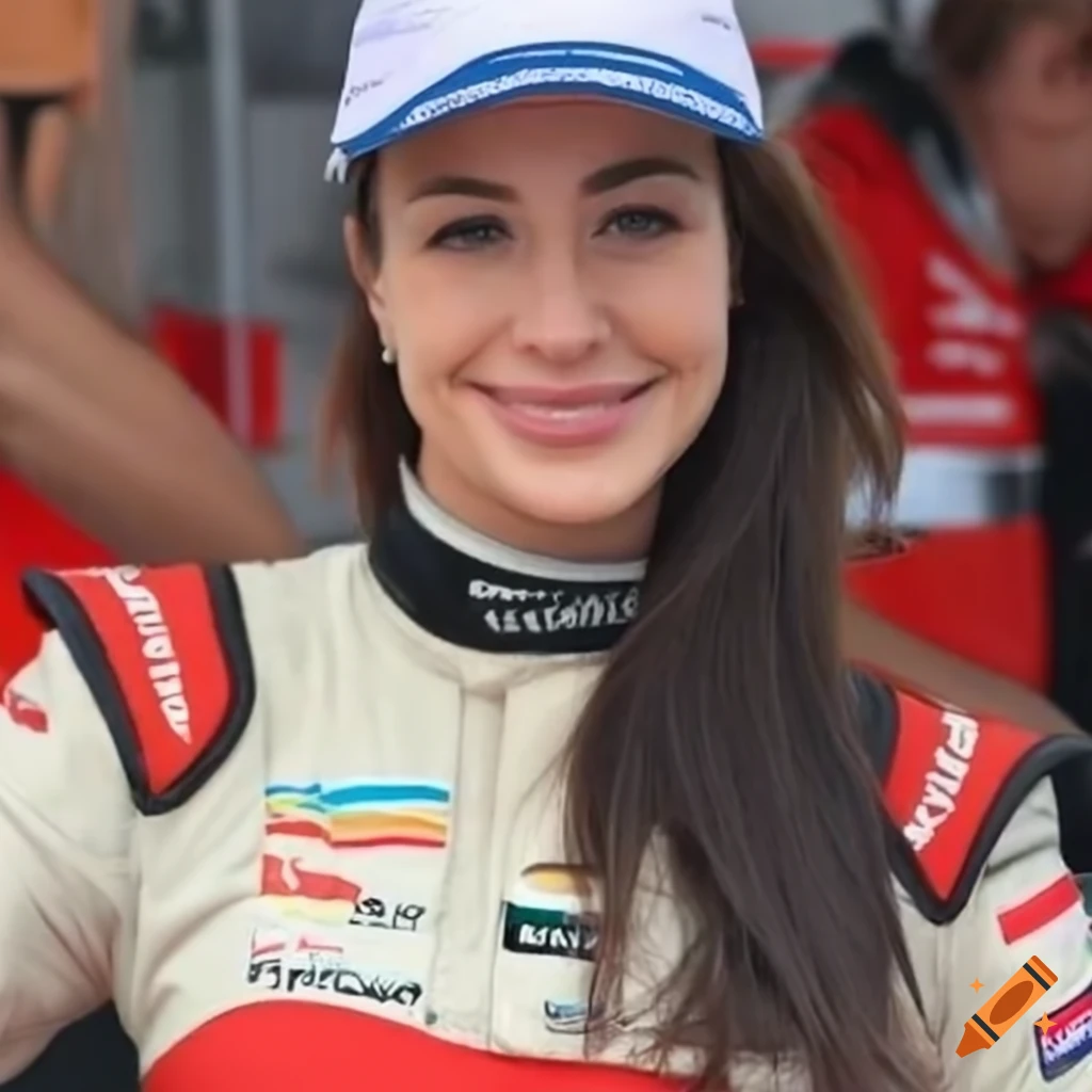 Smiling Woman Promoter In Formula One Attire 8949