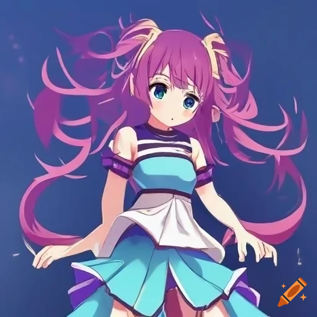 anime girl dancing on stage