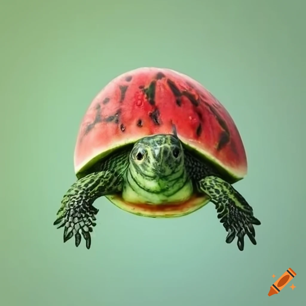 art of a watermelon turtle