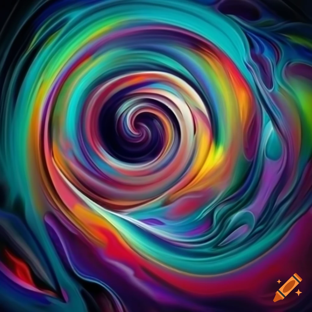 Vibrant colored fractal on black background