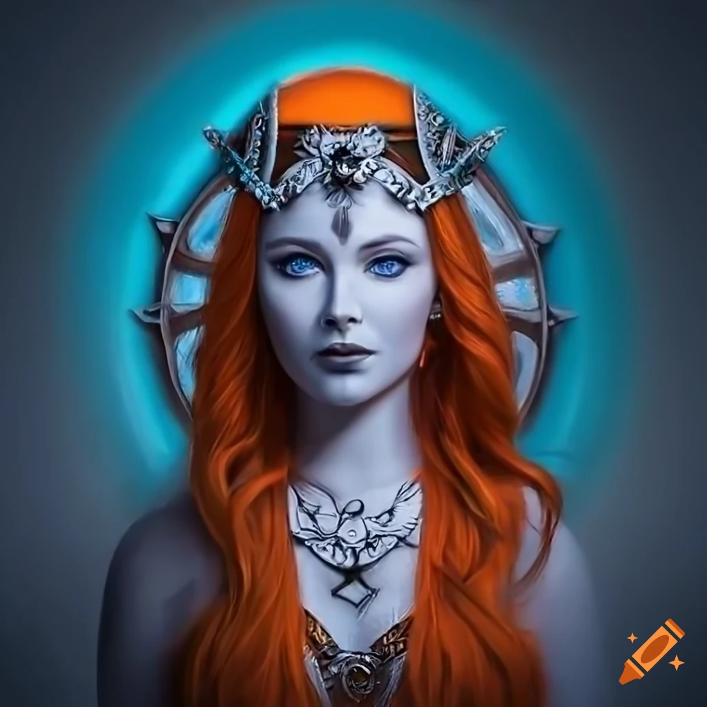 photo-realistic portrait of a Norse goddess