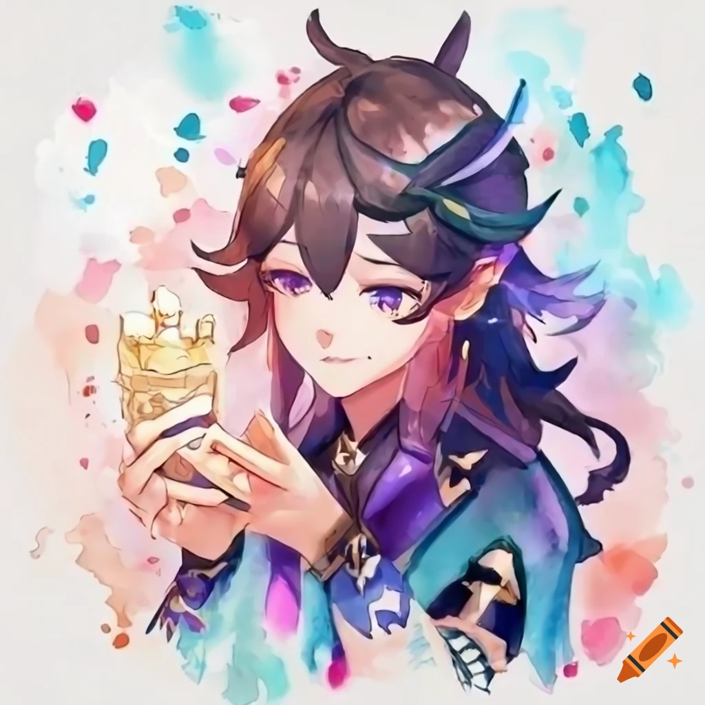 anime-style birthday card with a party theme