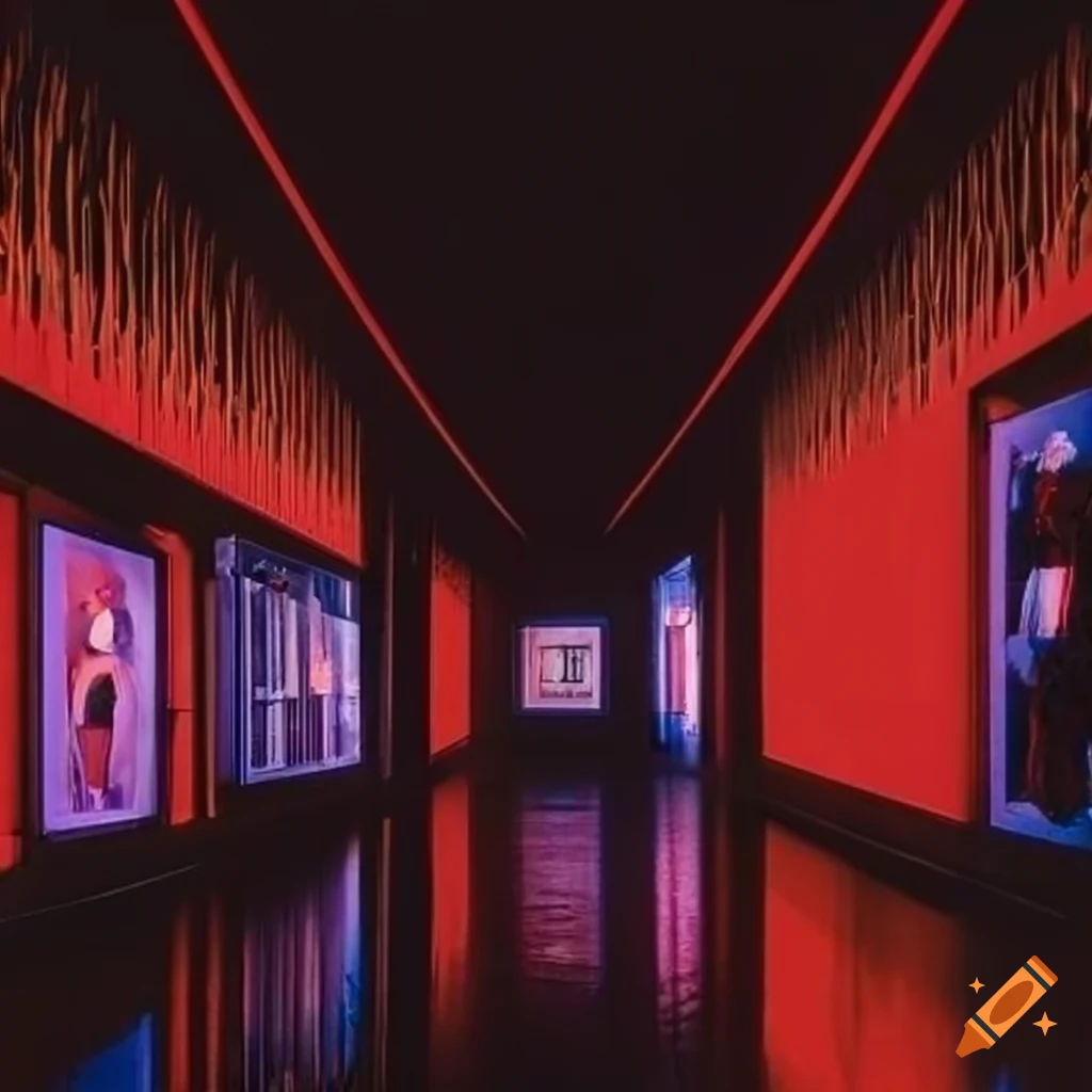 neon-lit exhibition with interactive activities