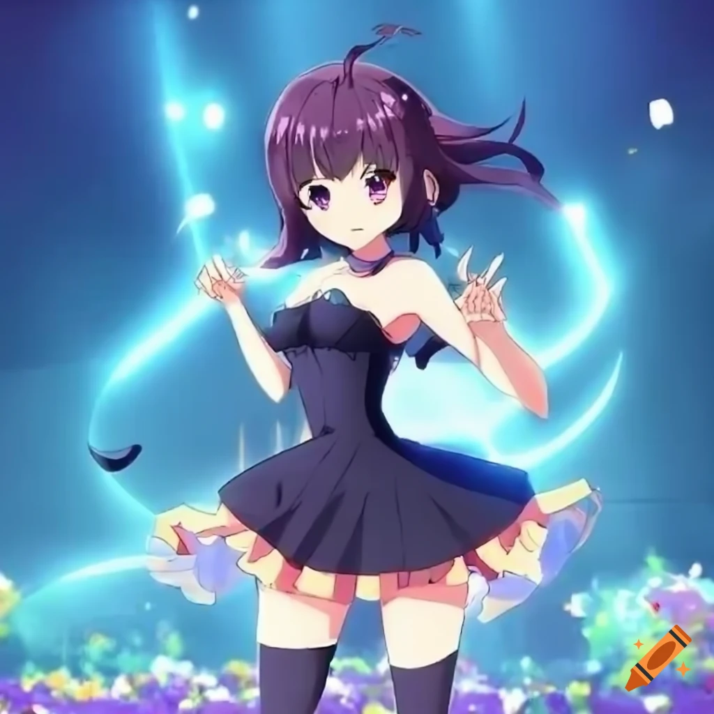 anime girl dancing on stage