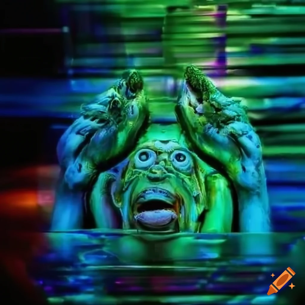 Grotesque nerds working on computers on Craiyon