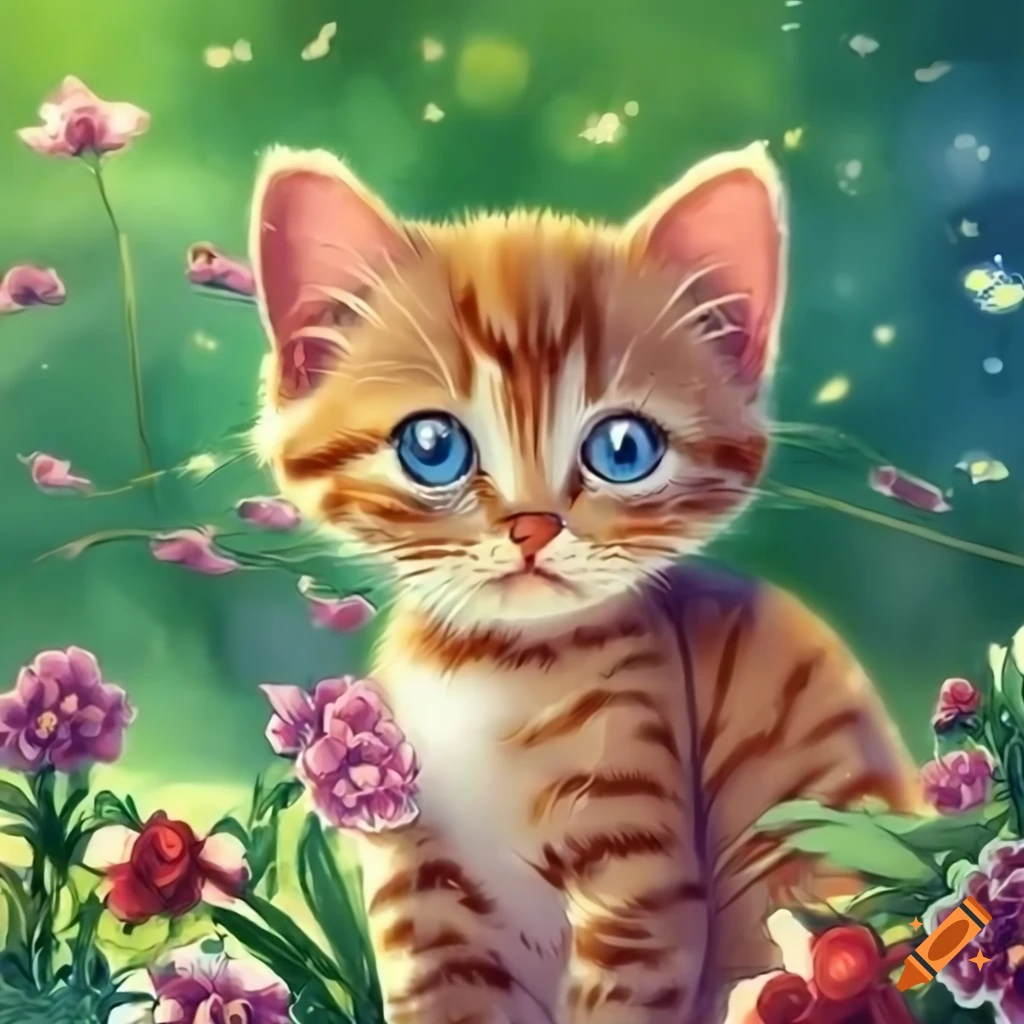 Anime Kitten Background Wallpaper 18630 - Baltana