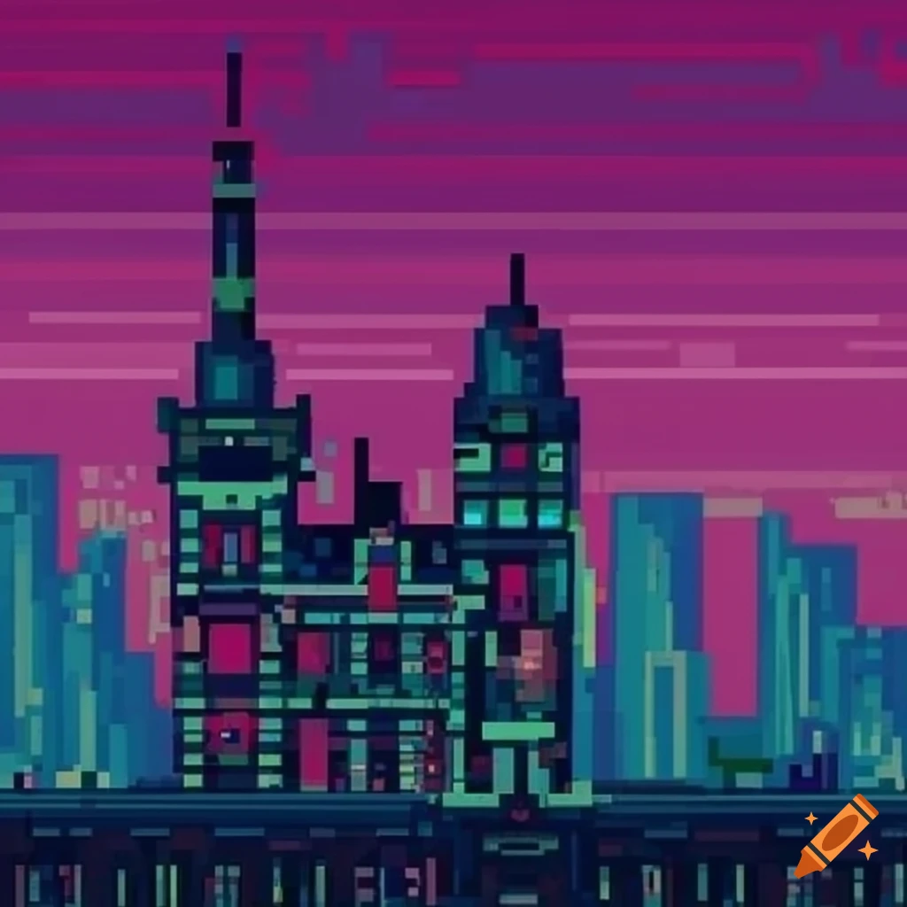 Gritty Pixel Art Of A Victorian City On Craiyon