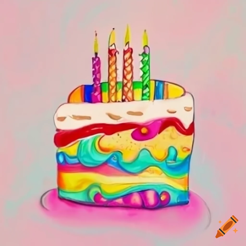 Doodle Happy Birthday Cake Stock Illustration - Download Image Now -  Birthday, Drawing - Activity, Anniversary - iStock