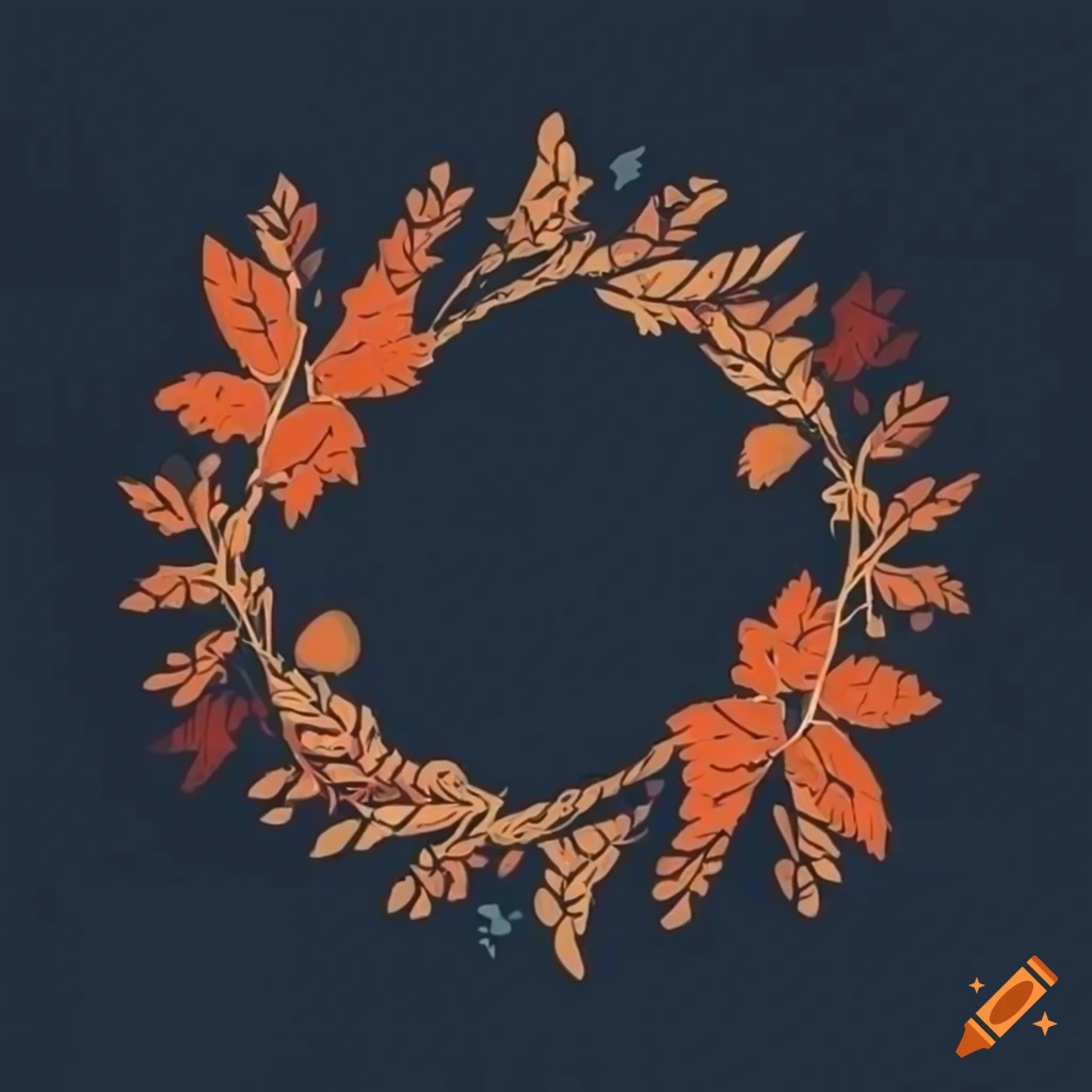 minimalist autumn wreath vector art