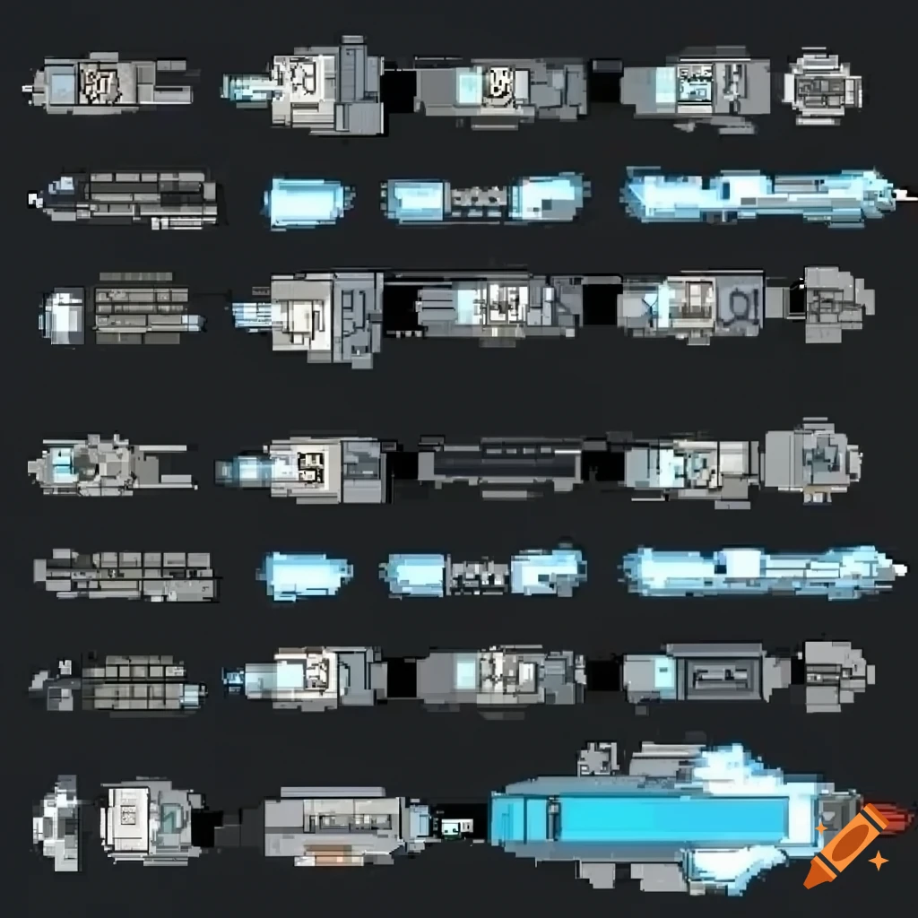 sprites of sci-fi spaceships for game development