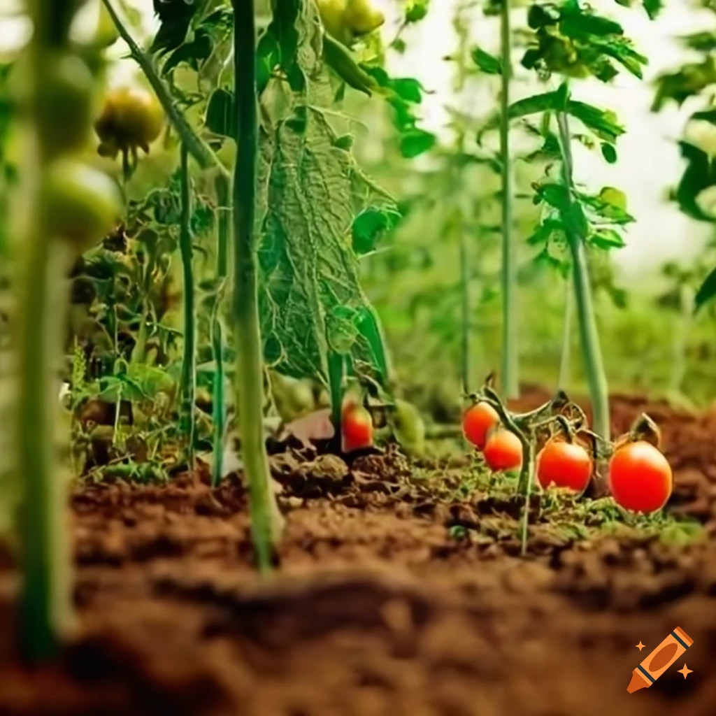 tomato plants in a plantation