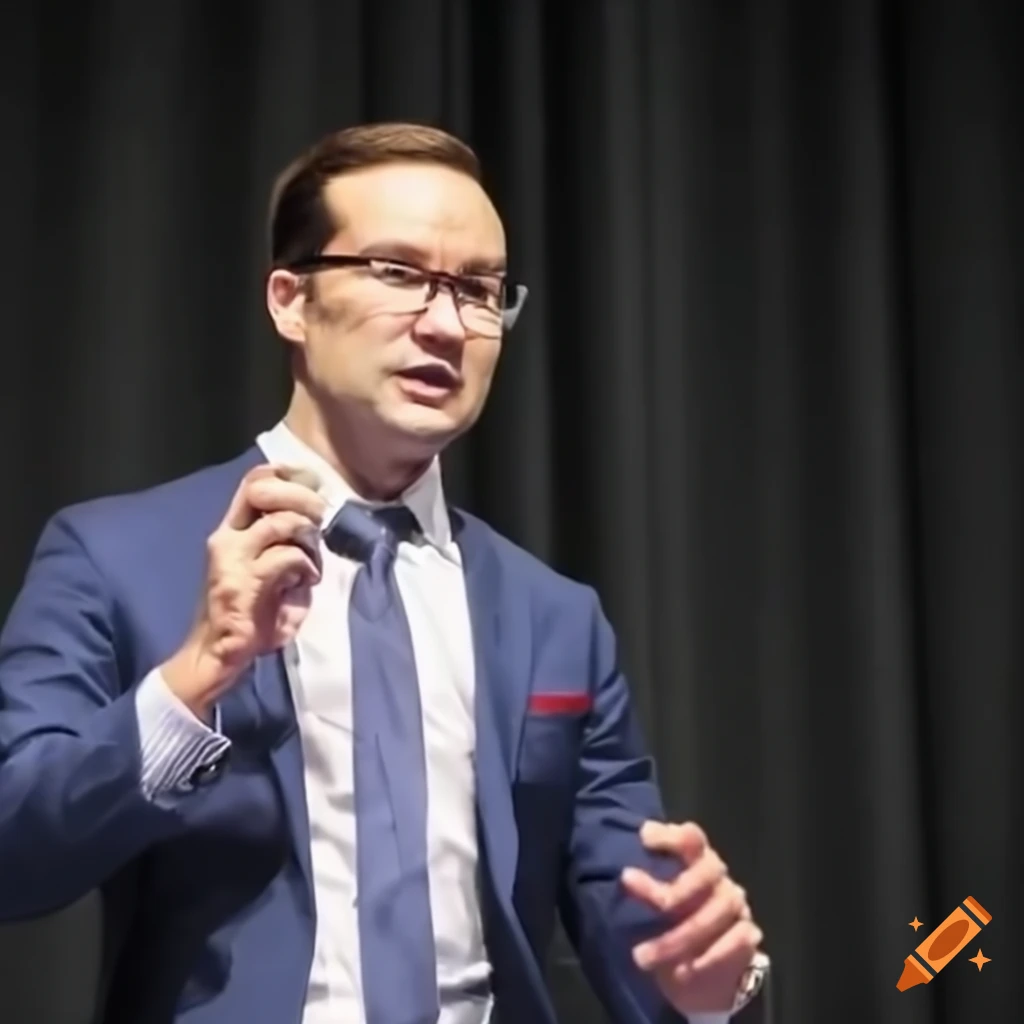 Pierre Poilievre speaking at a superhero convention