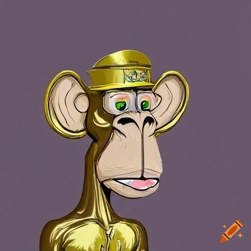 Golden Nft Monkey bored Ape On Craiyon