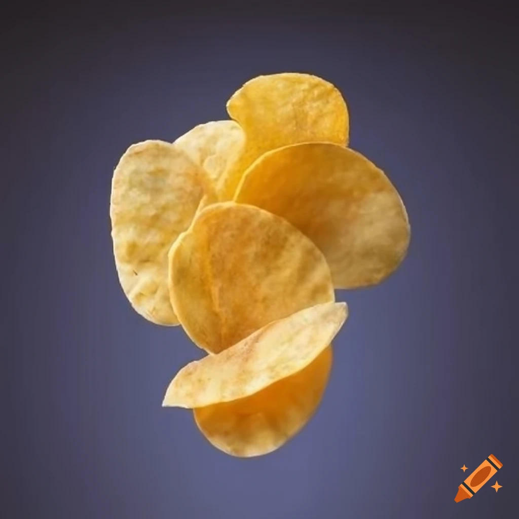 potato chips on a black background