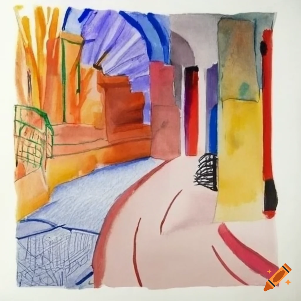 Watercolor painting of a roller coaster on Craiyon