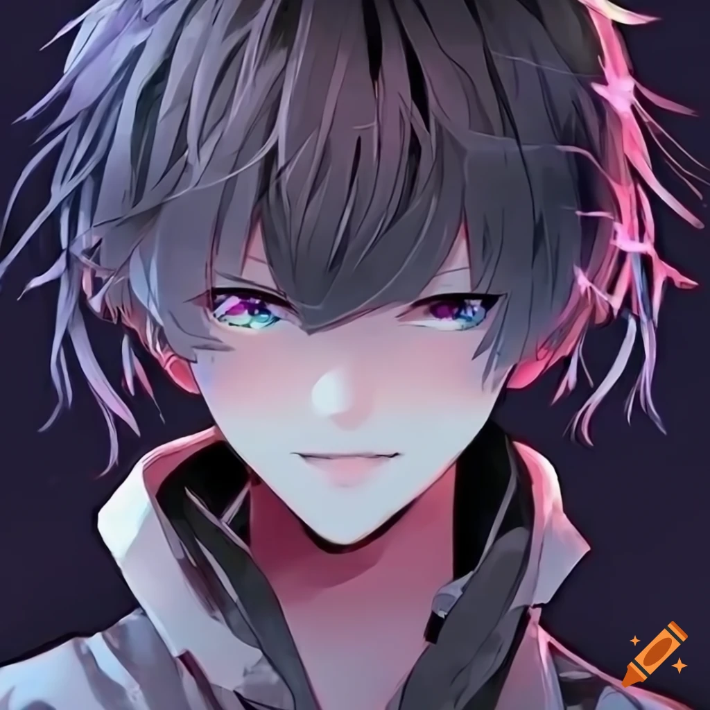 cute anime boy with a hacker theme