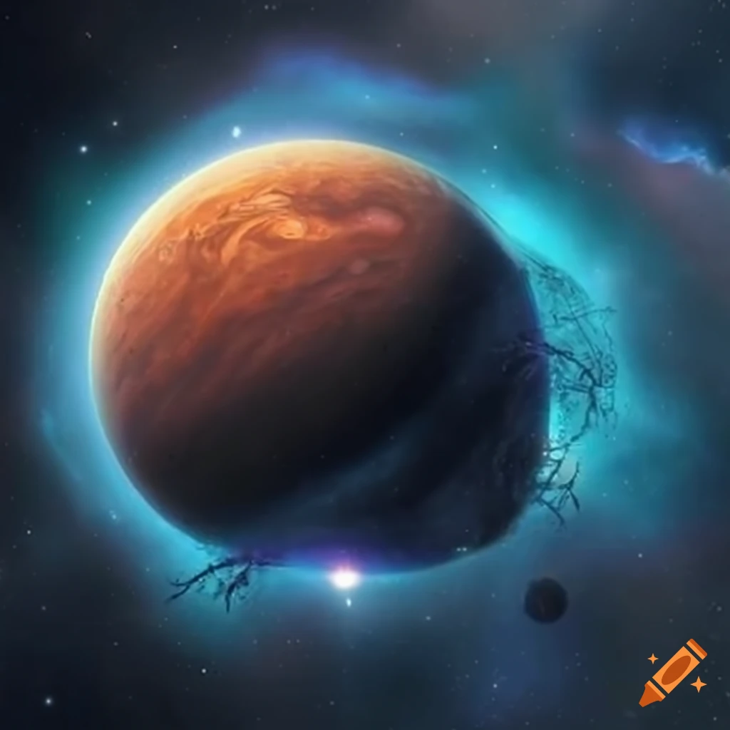 representación artística de la colisión planetaria