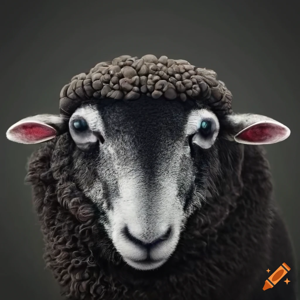 black sheep with big eyes