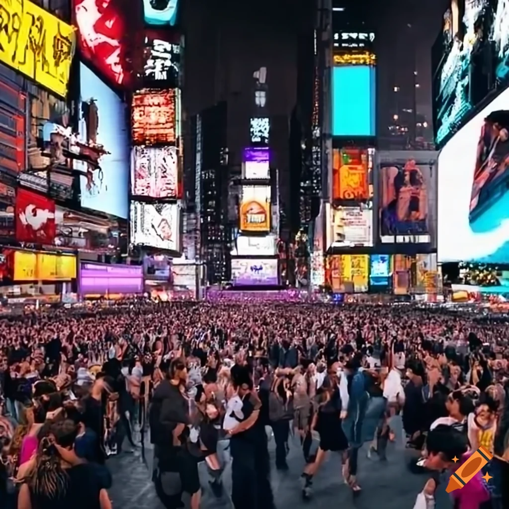 Night View Of Busy Times Square On Craiyon Night View Of Busy Times Square On Craiyon