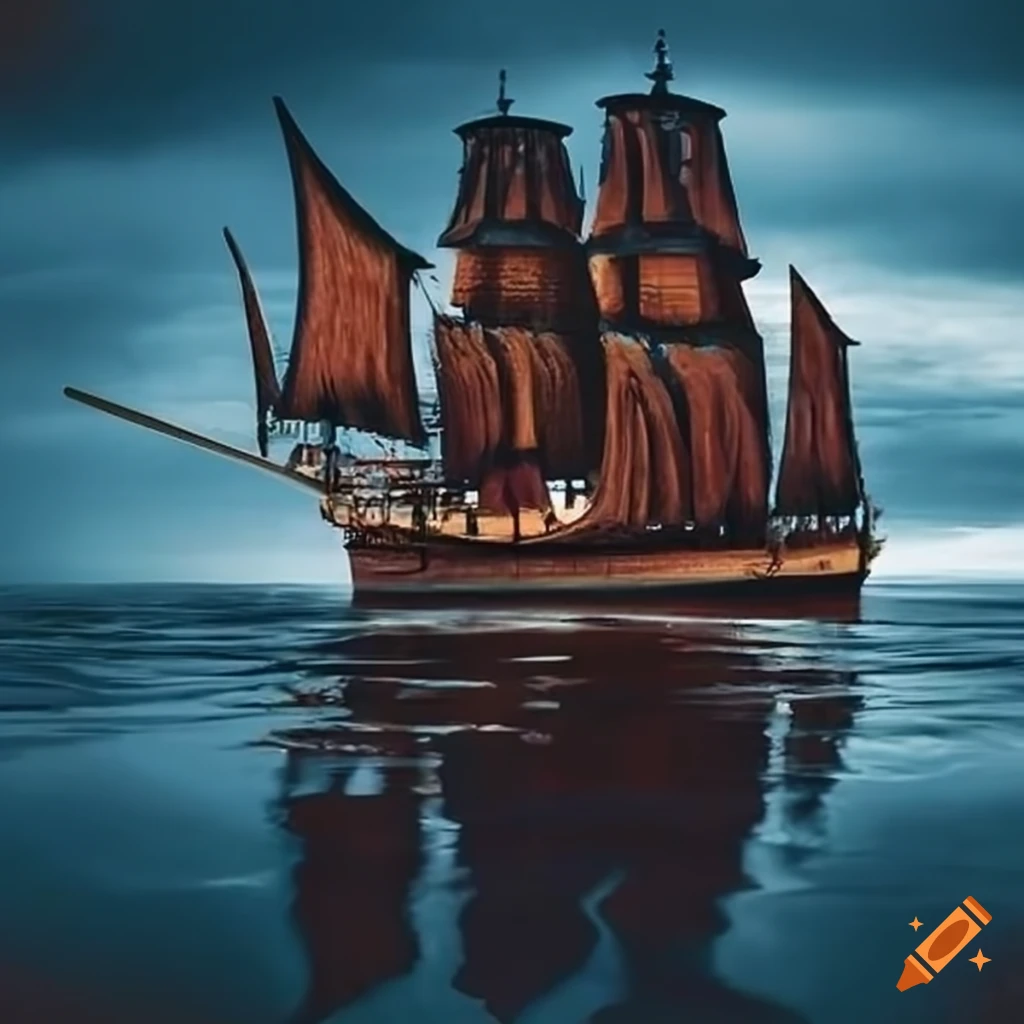 Modern pirate ship with a fusion of black pearl and queen anne's revenge on  Craiyon