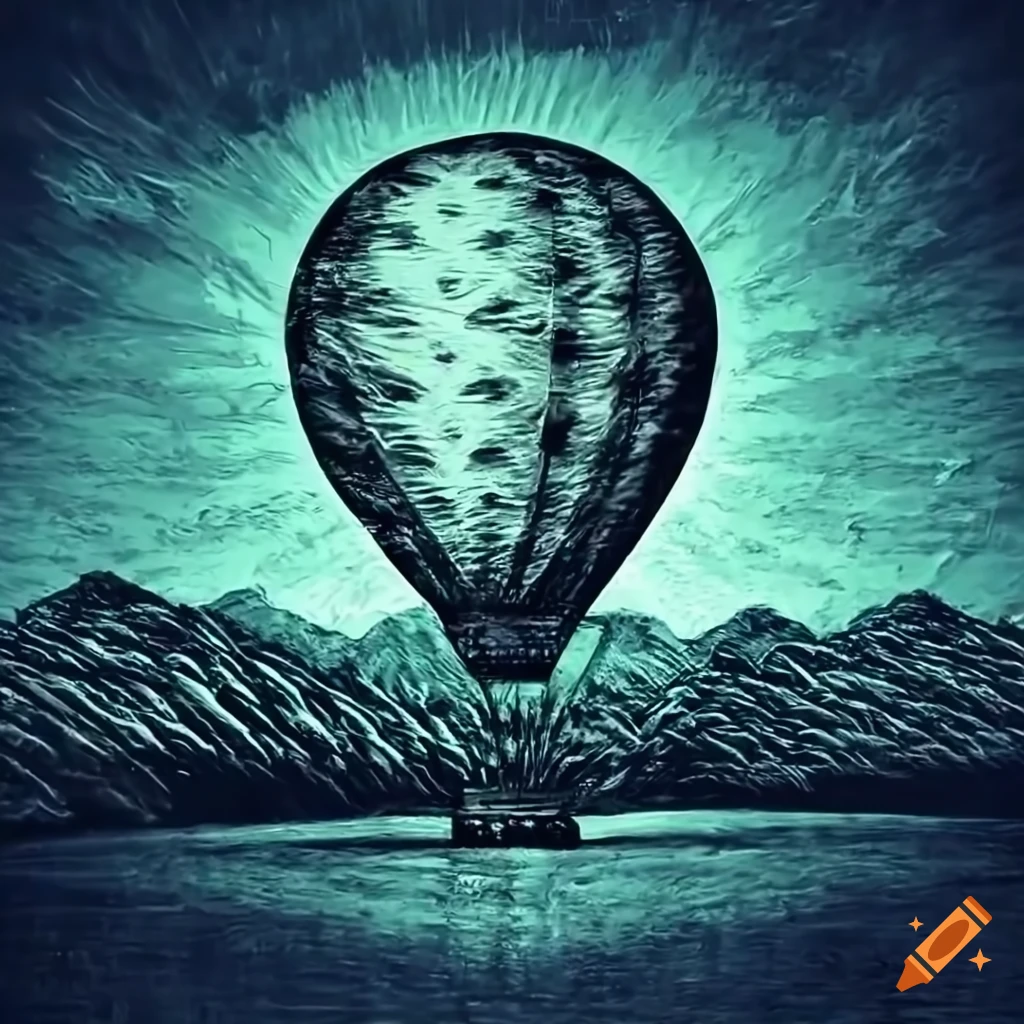 psychedelic hot air balloons in the sky