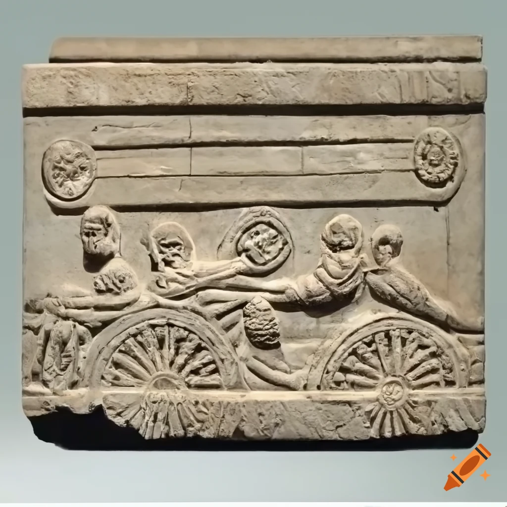 roman stone relief of a carriage