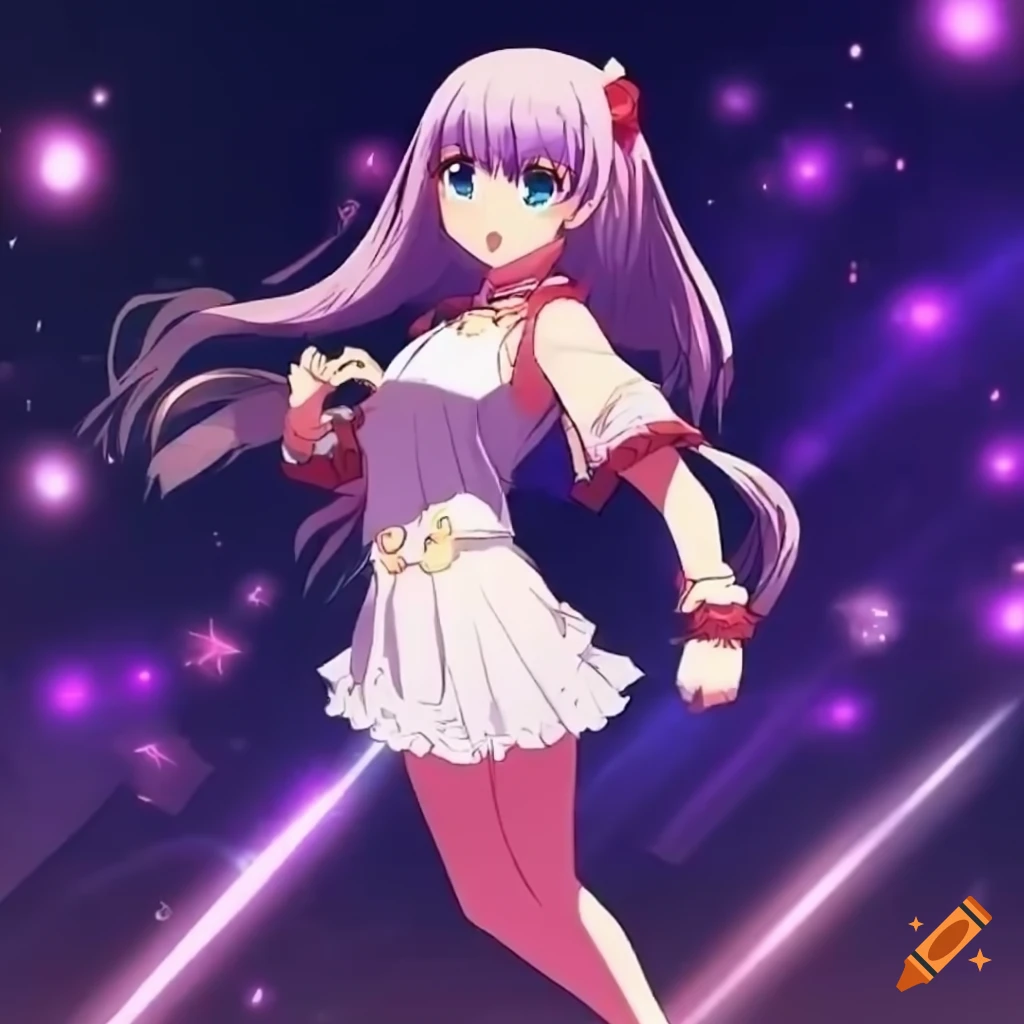 anime girl dancing on stage
