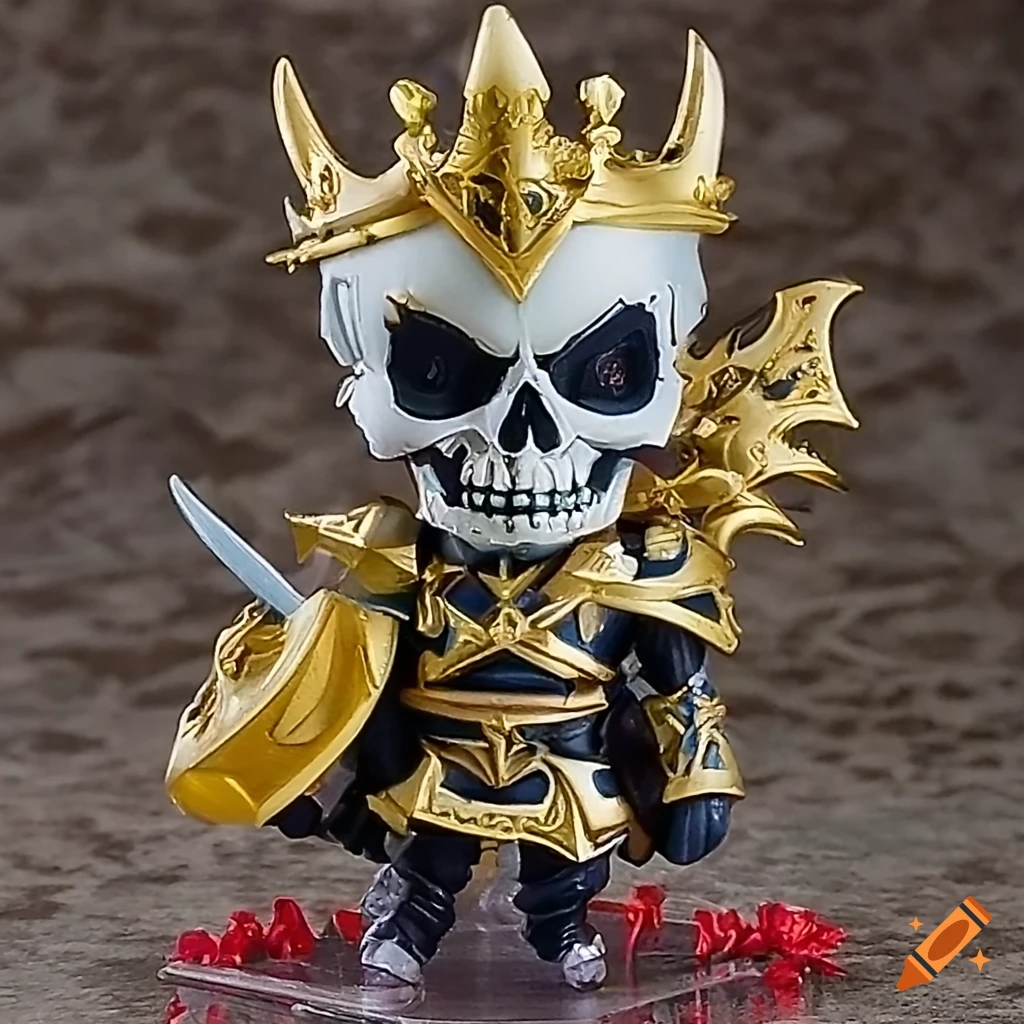 product photo of a sinister skull king figurine