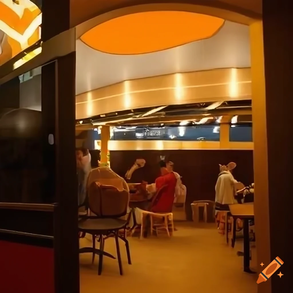 Futuristic interior of a mcdonald's restaurant on Craiyon