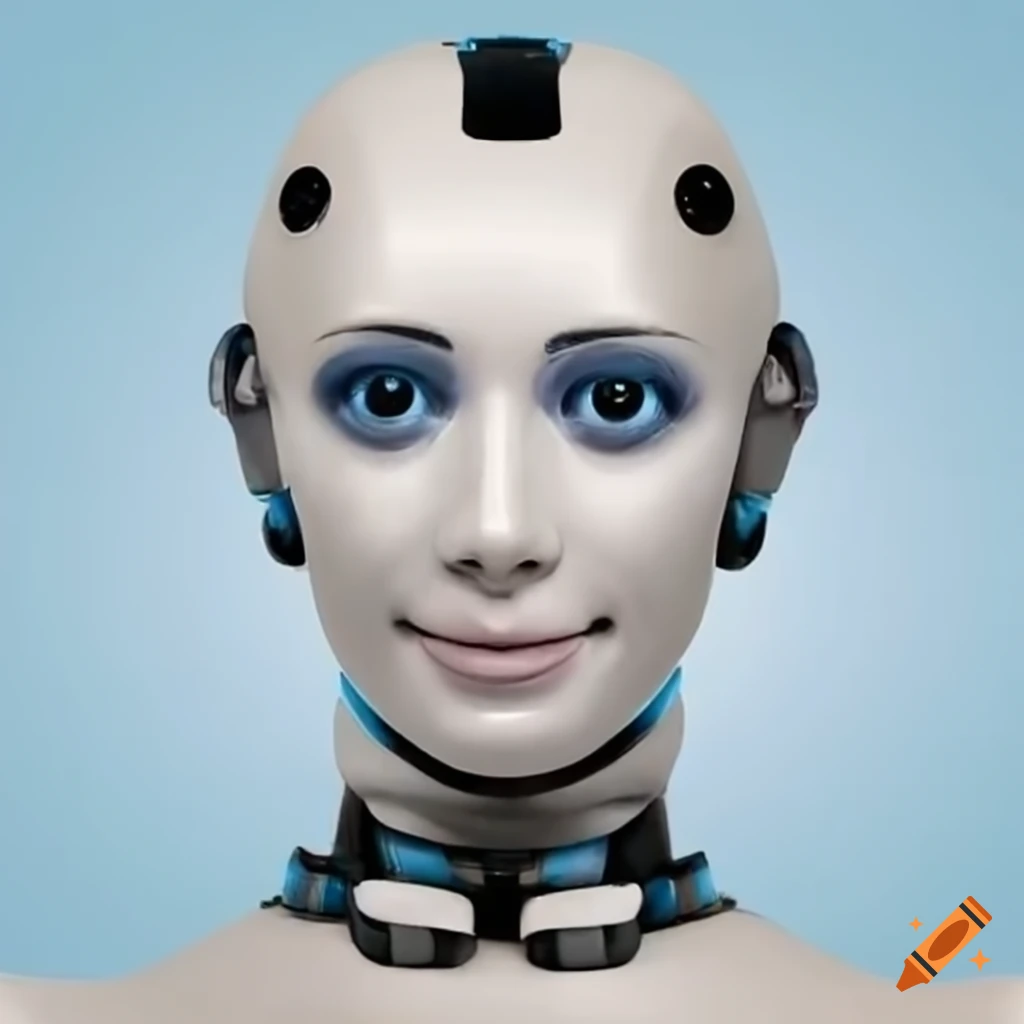 friendly human-like robot with a smiling face