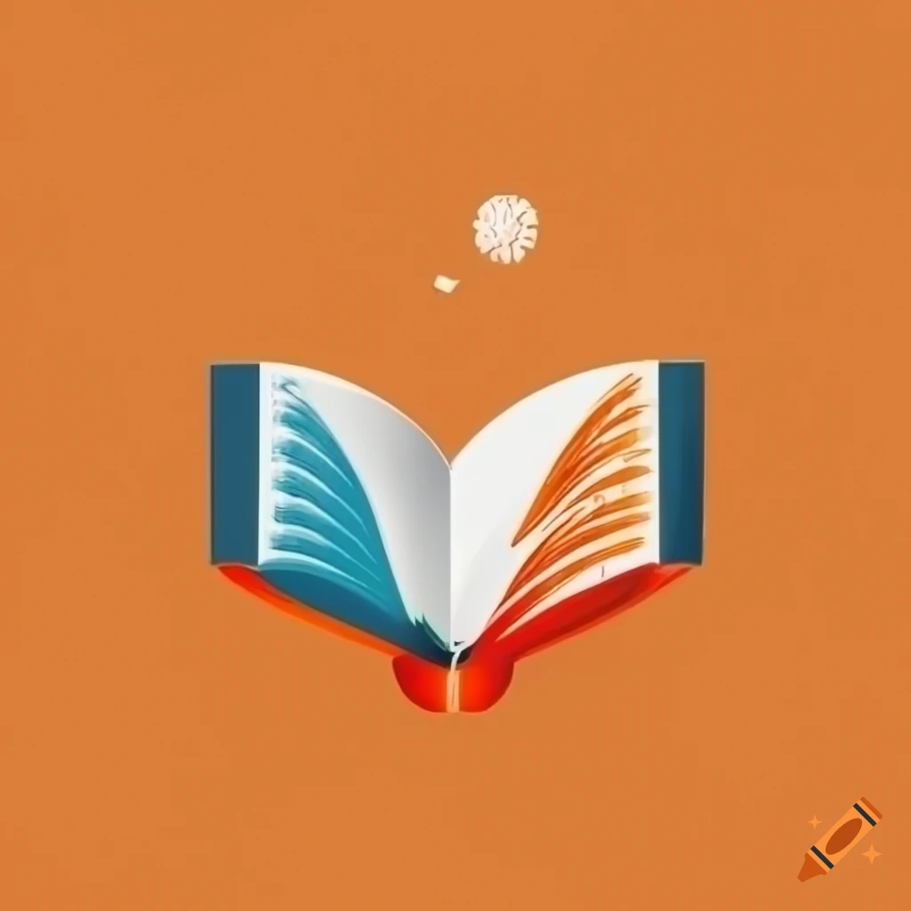 Logo character with headphones reading a book Vector Image