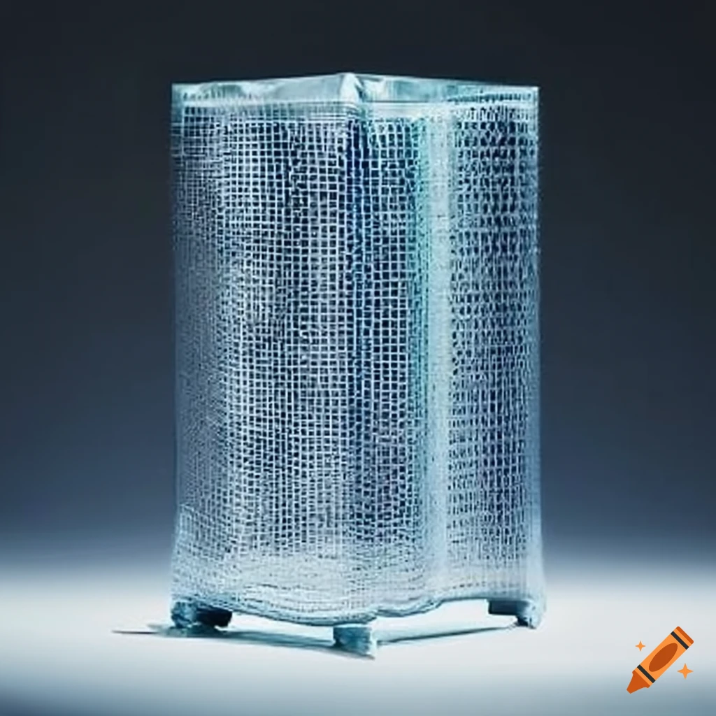 Transparent plastic perforated pallet wrap on Craiyon