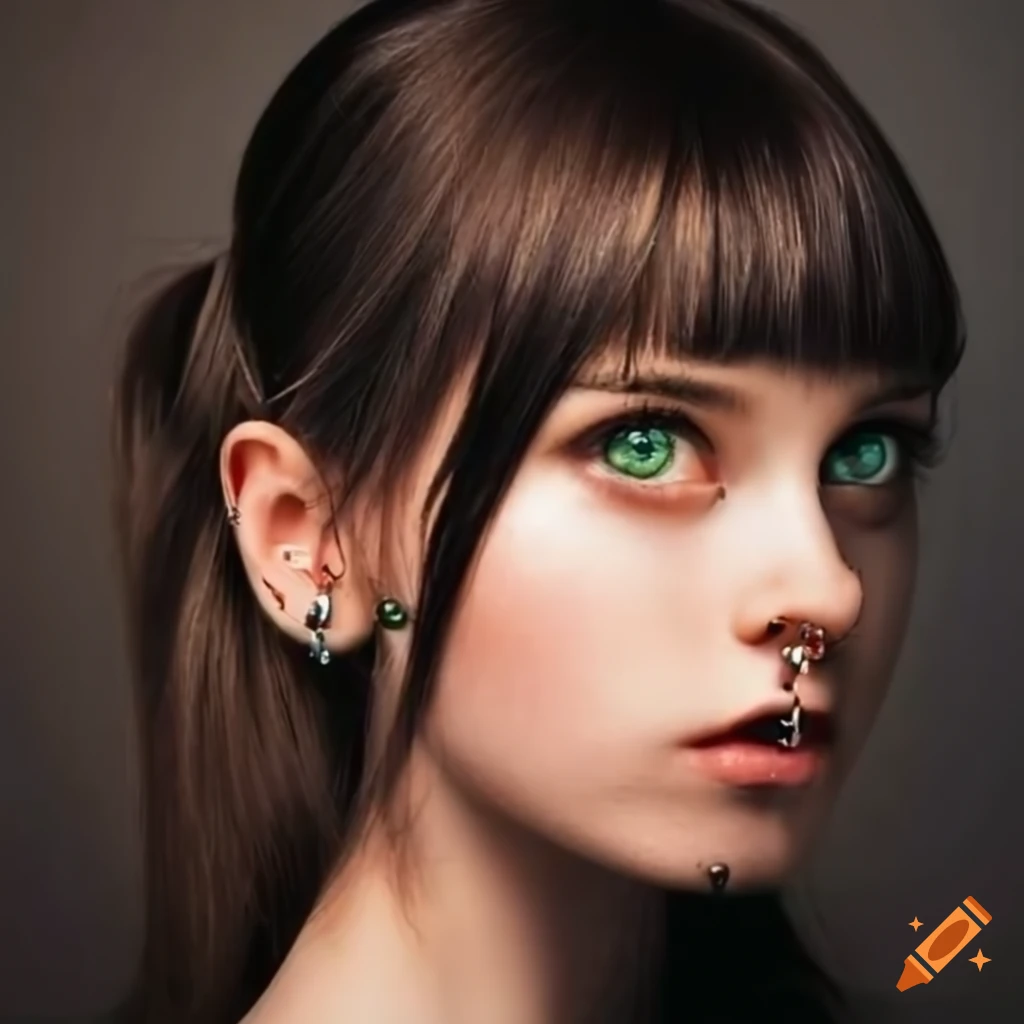 girl with brown hair and piercings