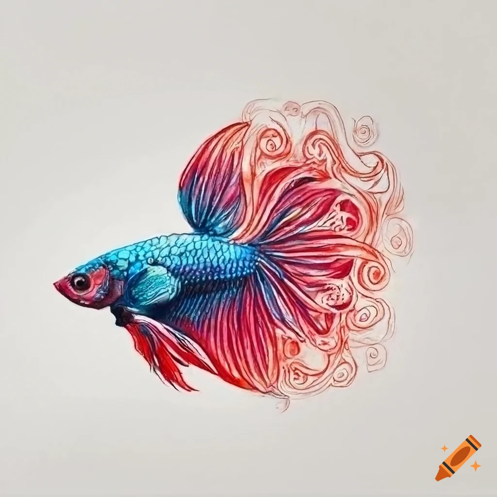 Buy Original Art Blue Fire Betta Fish Drawing Pastel Animal Sea Ocean Fresh  Water Chinese Dragon Mustard Tail Online in India - Etsy