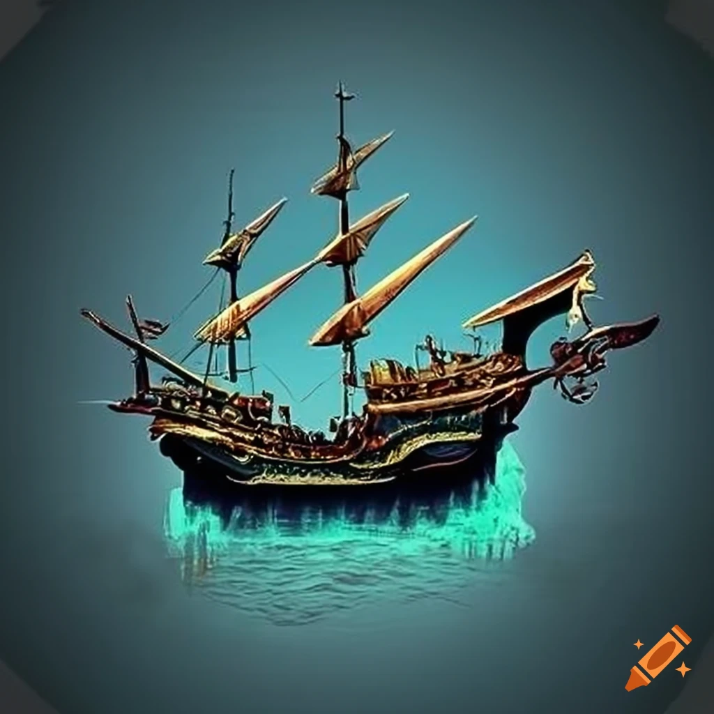 Beautiful Pirate Ship Sailing On The Ocean On Craiyon