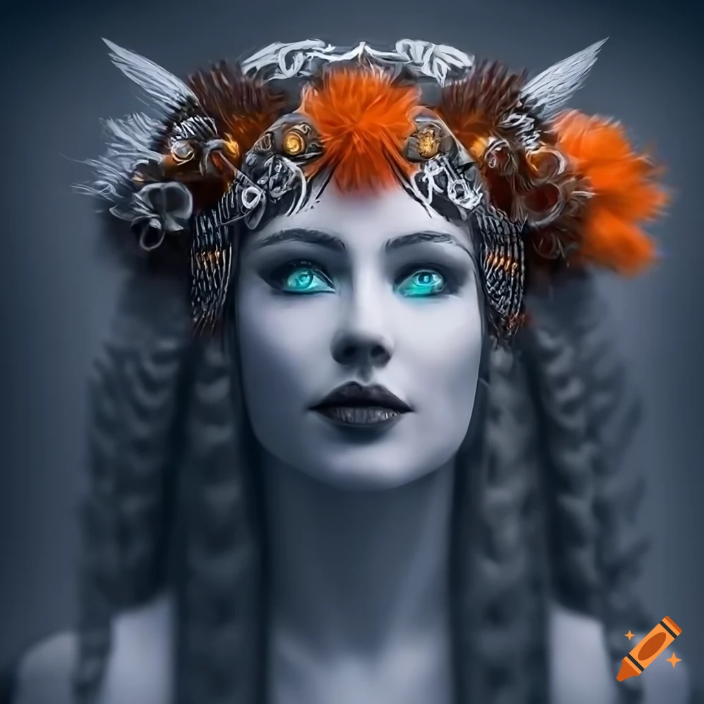 Photo-realistic portrait of a norse goddess