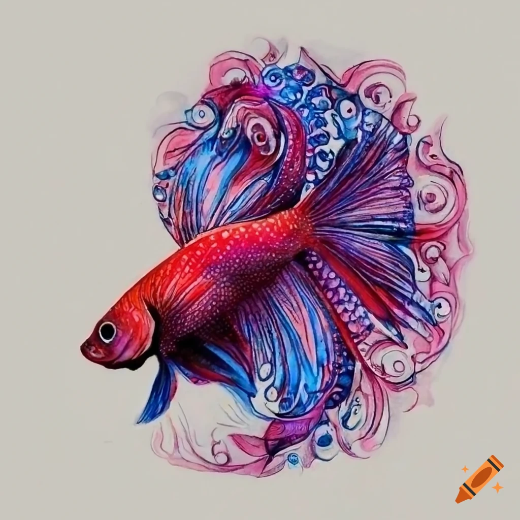 Amazon.com : Fancy Betta Fish Temporary Tattoo Water Resistant Fake Body  Art Set Collection - Purple (One Sheet) : Beauty & Personal Care