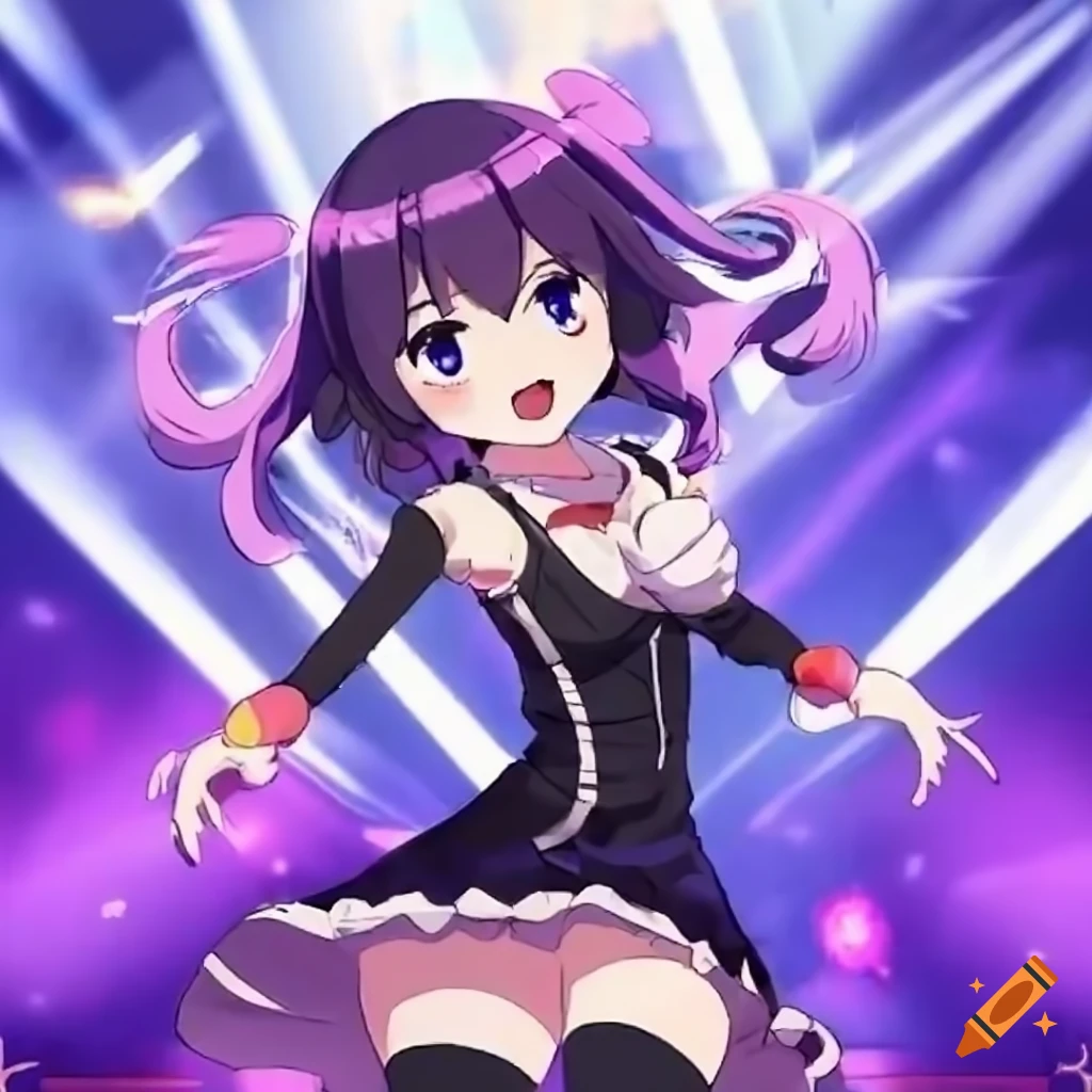 anime girl dancing on stage