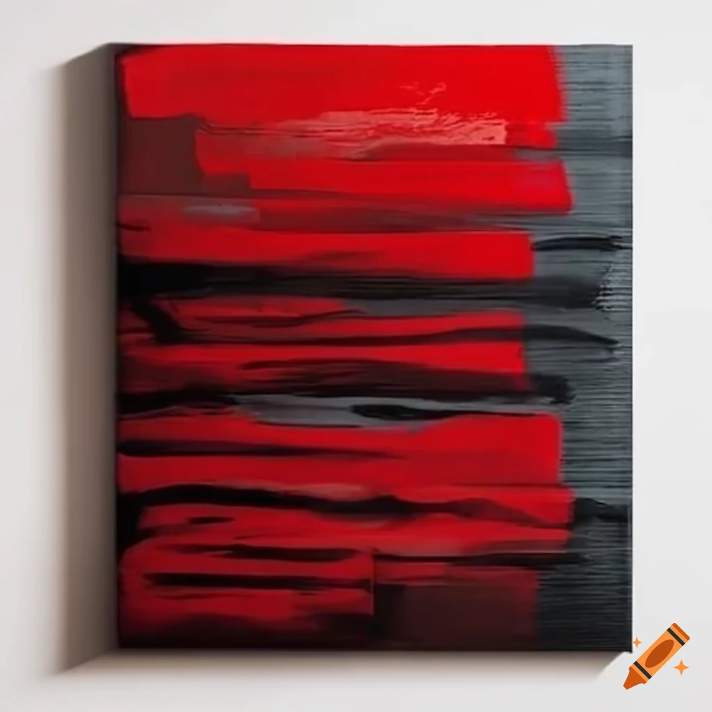 Red and grey abstract artwork by fabienne verdier