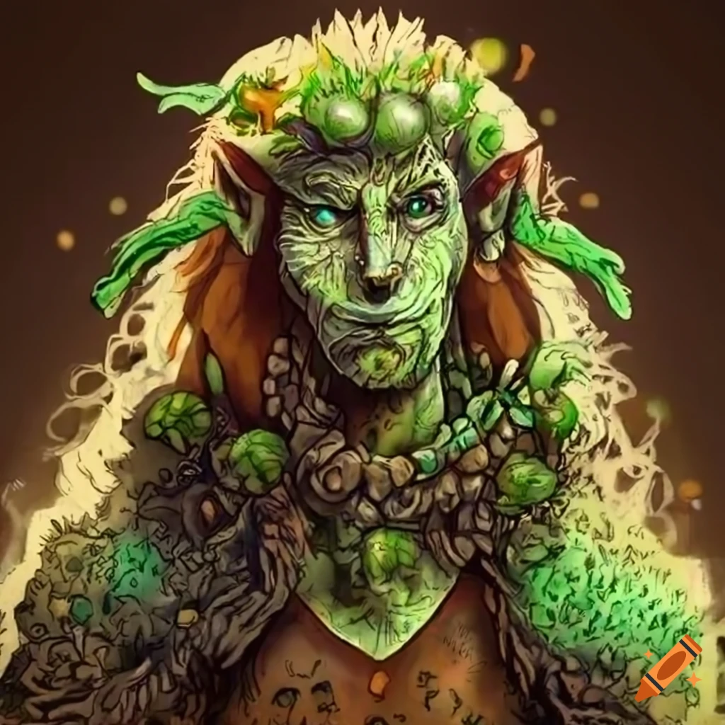 Image of a druid character with nature manipulation powers on Craiyon