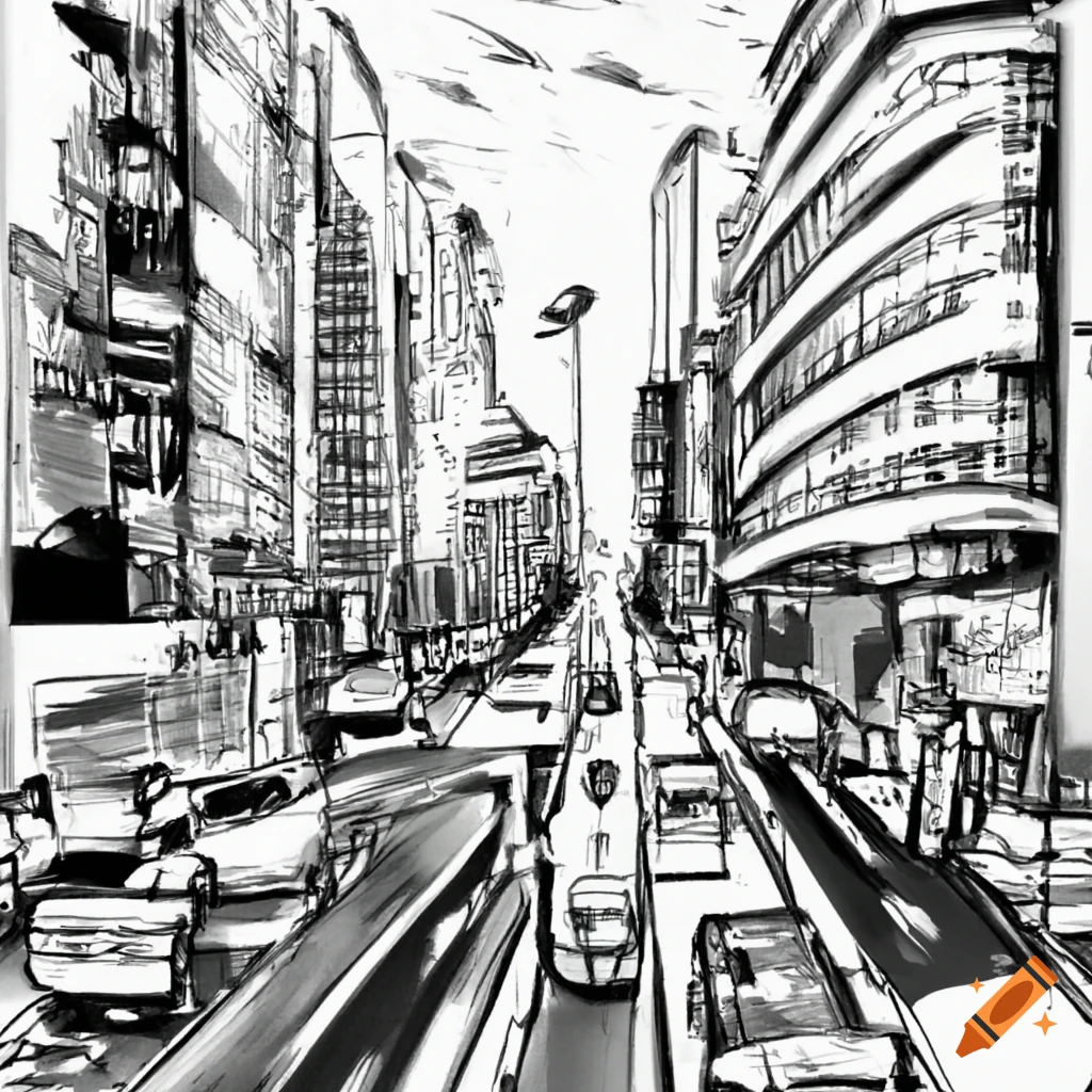 Line Drawing Street Stock Photos and Images - 123RF