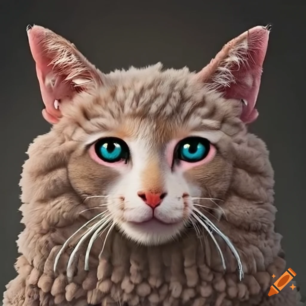 Image of a sheep and cat hybrid on Craiyon